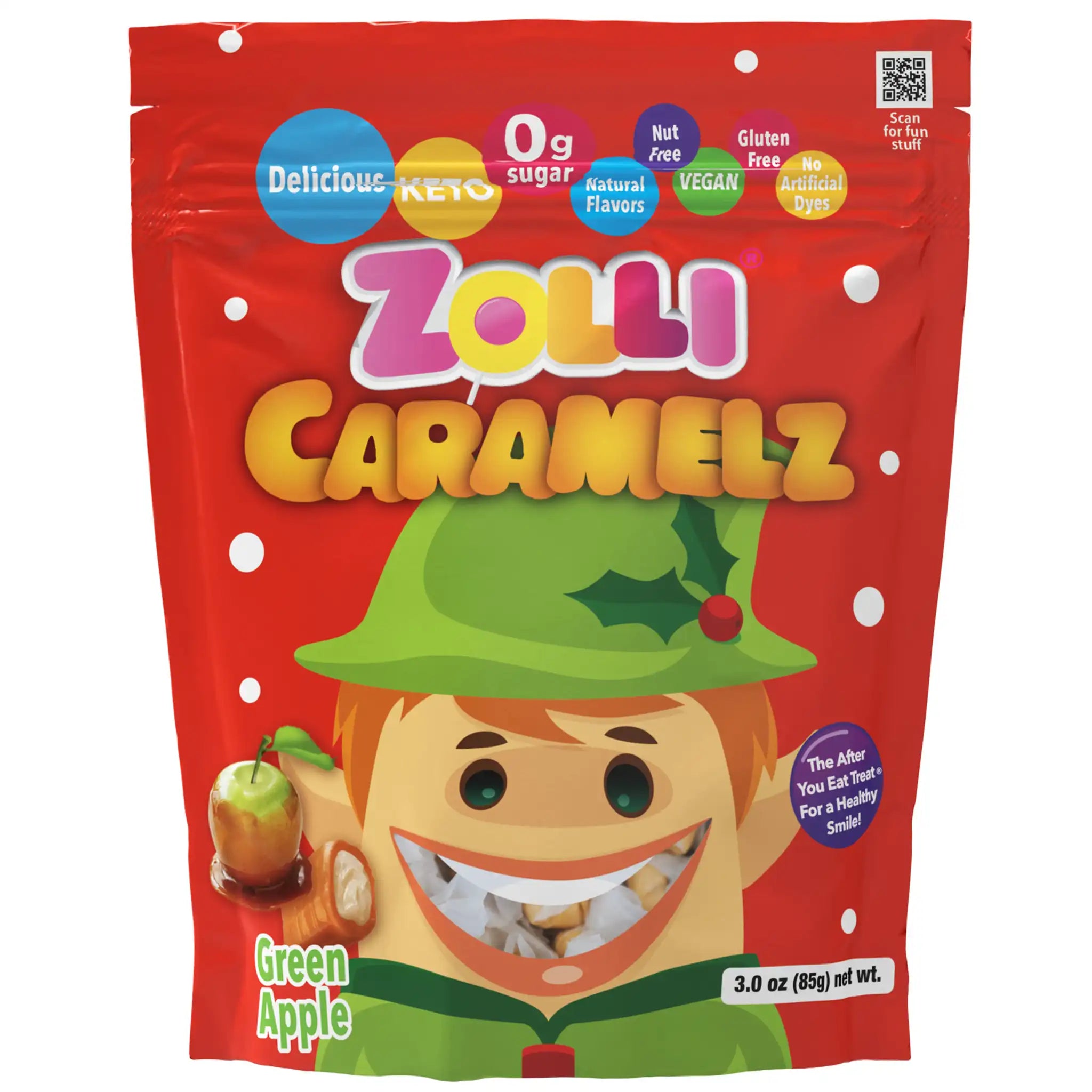Holiday Zolli® Caramelz Sugar Free Caramels Green Apple 3oz Pouch Holiday Zolli® Caramelz Sugar Free Caramels Green Apple 3oz Pouch