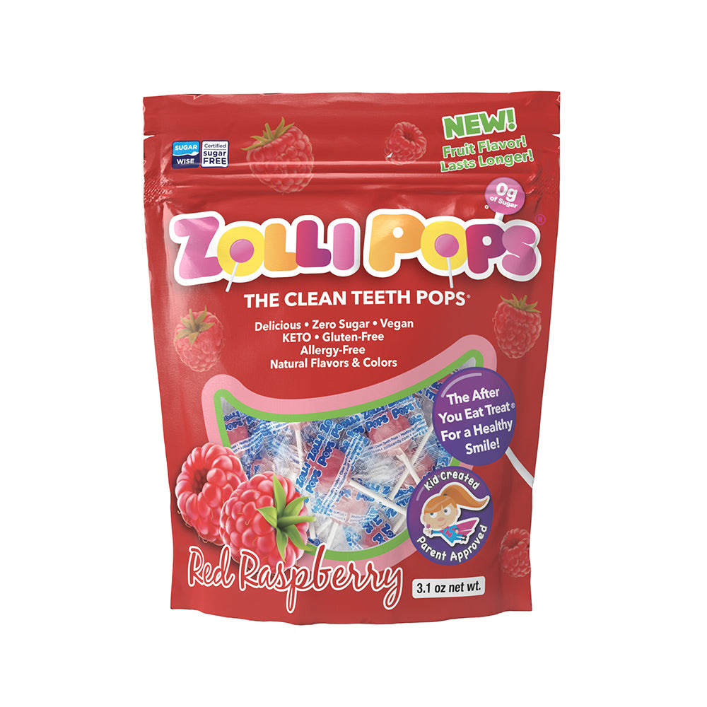 Zollipops® Raspberry Flavor 3.1oz Bag
