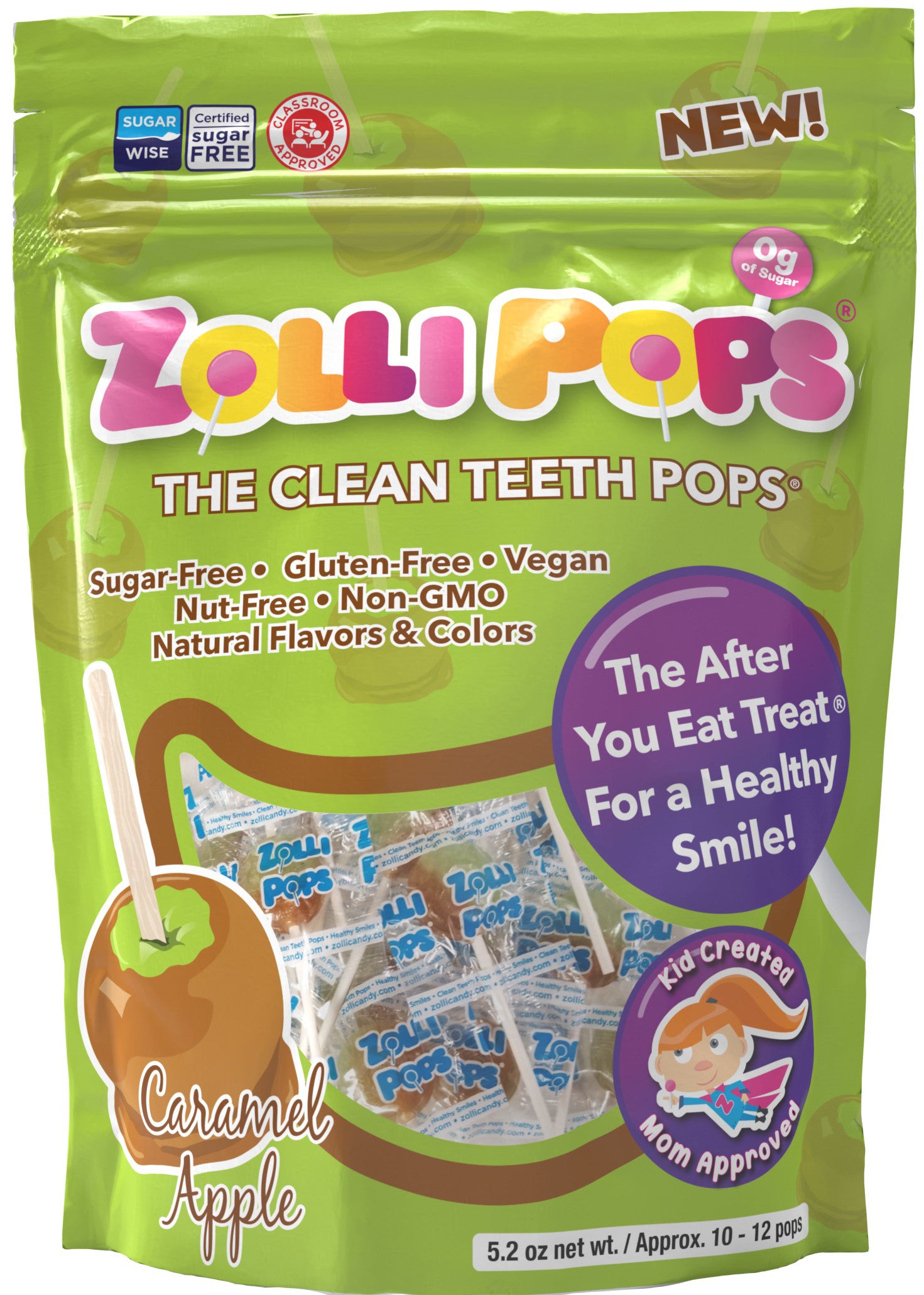 Halloween Zollipops Caramel & Green Apple 5.2 oz - NEW!