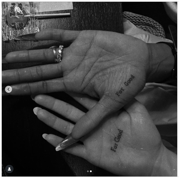 Image from ariana grande's and cynthia erivo's wicked: for good tattoos.