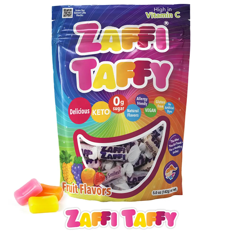 zaffi taffy on white background