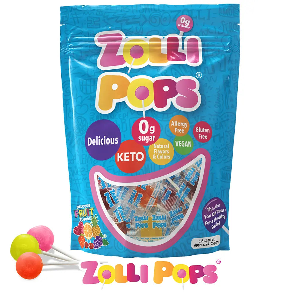 zollipops on white background