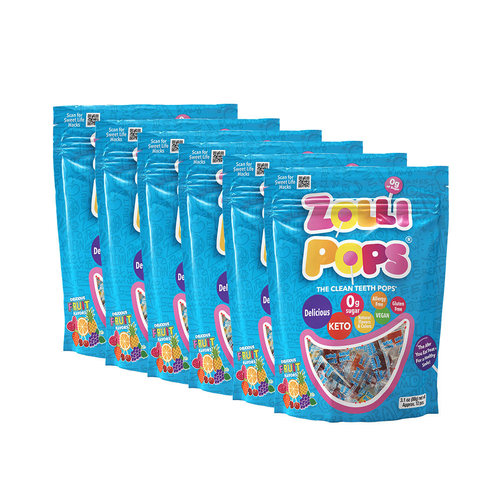 Zollipops® Original Clean Teeth Candy Assorted Fruit Flavors - 6 pack-Zollicandy