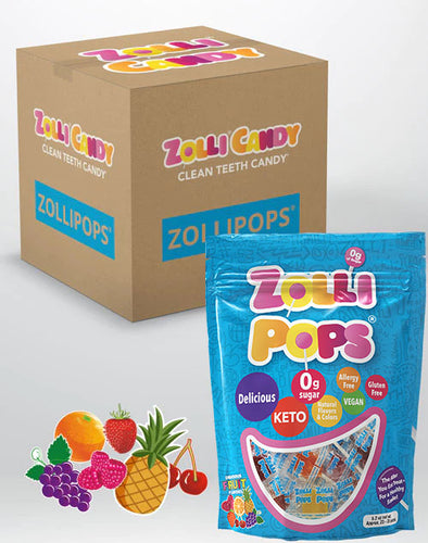 Zollipops Original Assorted Fruit Clean Teeth Lollipops Case