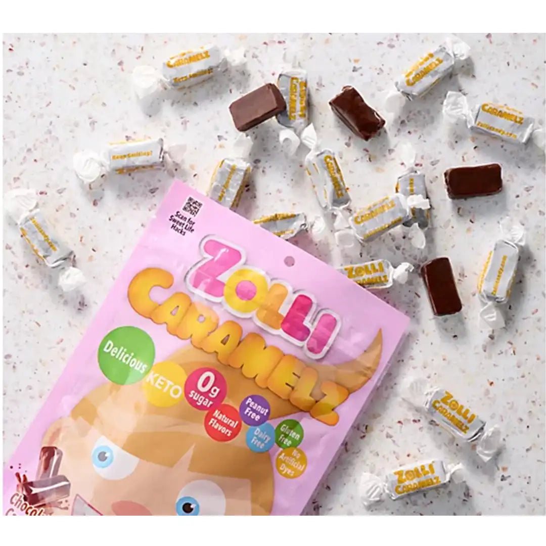 Zolli® Caramelz Sugar Free Caramels Chocolate Mashups 5oz Bag Zolli® Caramelz Sugar Free Caramels Chocolate Mashups 5oz Bag
