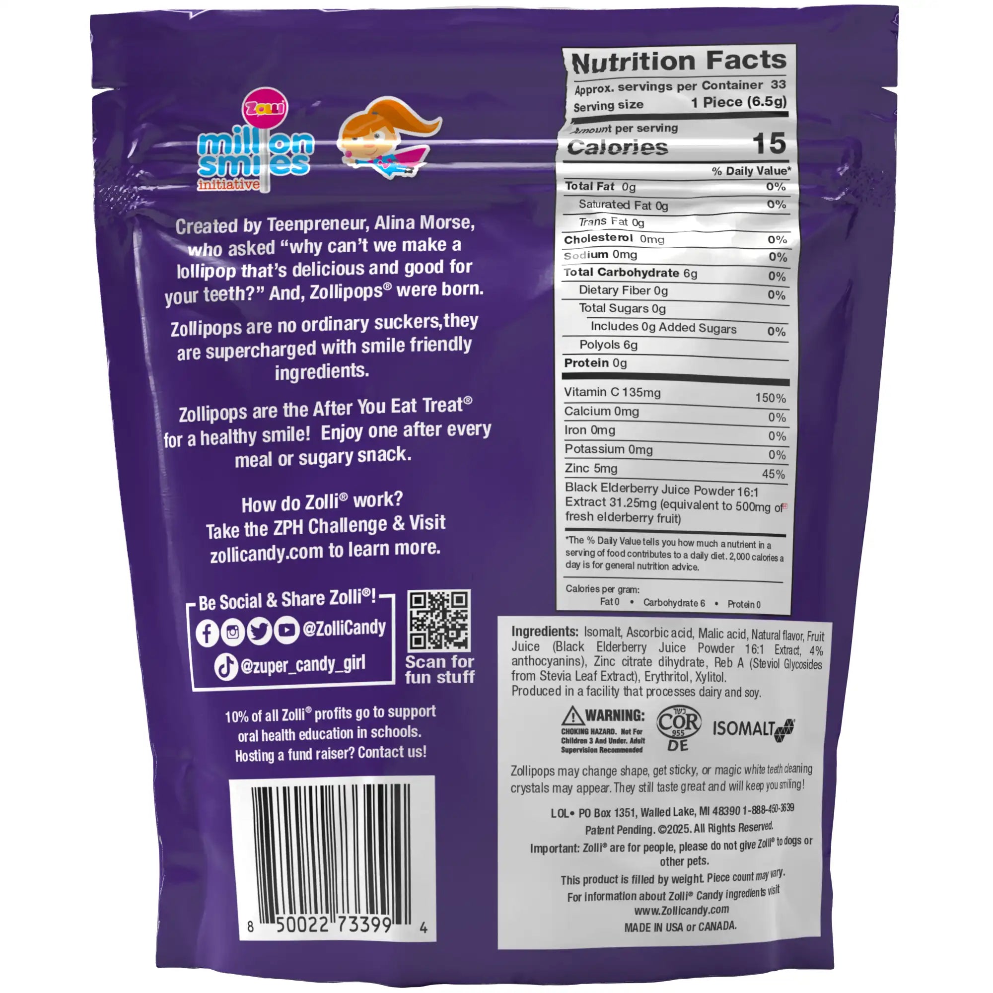 Elderberry pops bag back