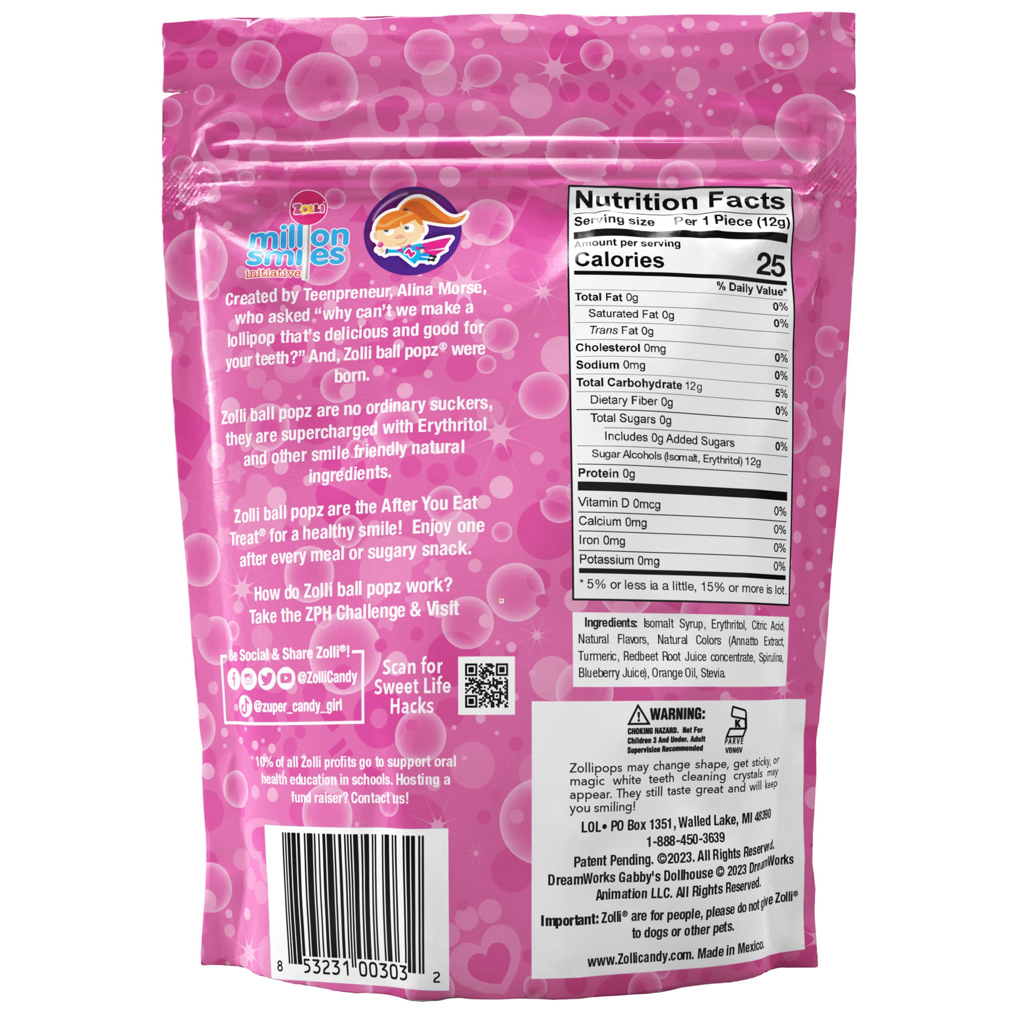 Gabby's Dollhouse Zolli Ball Popz Nutrition Facts