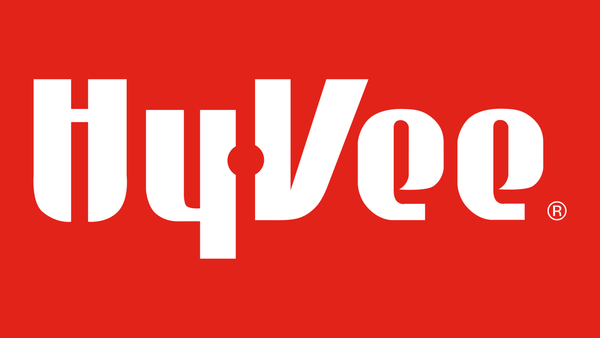 HyVee logo on a red background