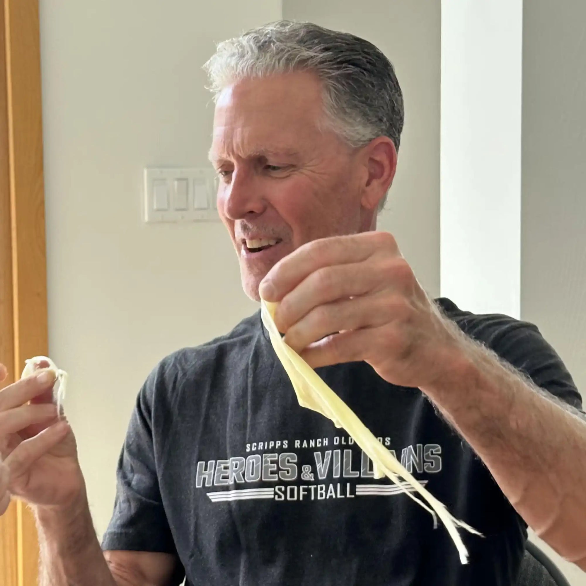 Man with Stretchy Sour Zaffi Taffy