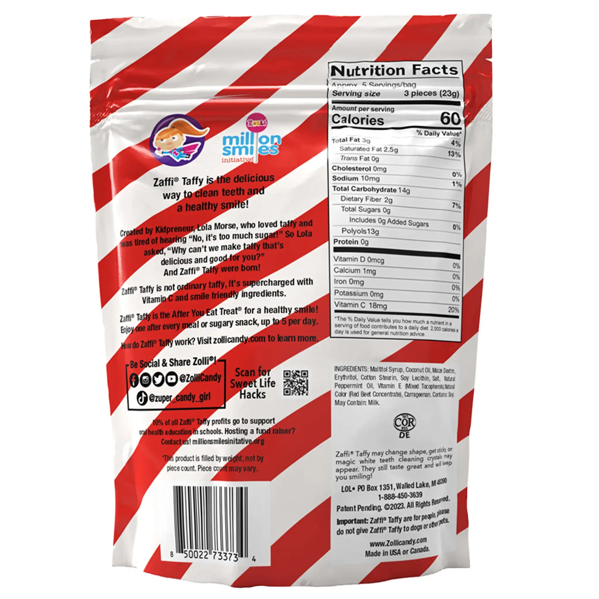 Zaffi® Taffy Sugar Free Taffy Peppermint Twist 5oz – Zollicandy Zaffi® Taffy Sugar Free Taffy Peppermint Twist 5oz – Zollicandy