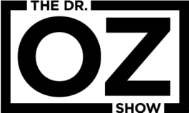Logo for 'The Dr. Oz Show' with bold text and a black border.