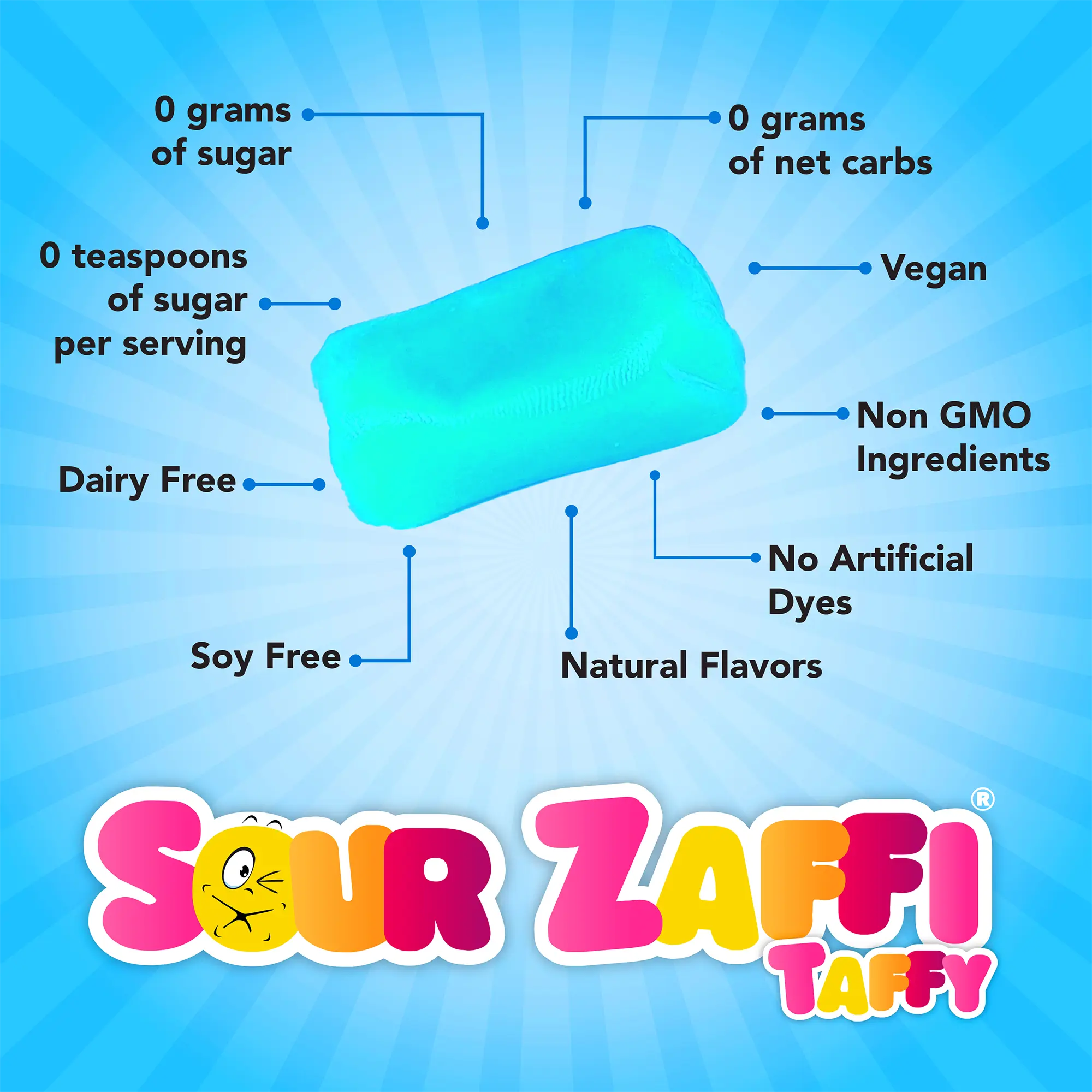 Sour Zaffy Taffy bars are the sour treat that’s good for your teeth.