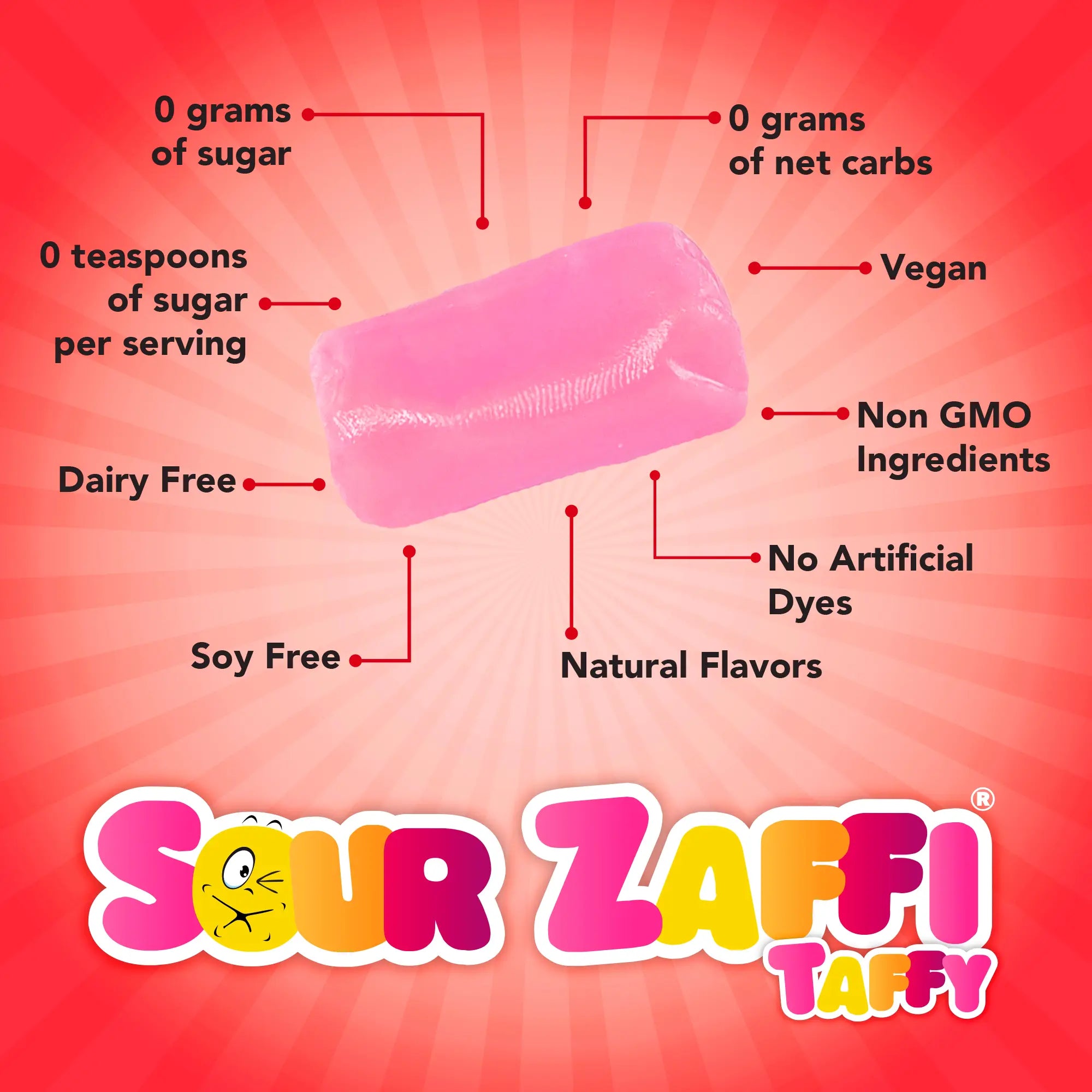 Sour Zaffy Taffy bars are the sour treat that’s good for your teeth.