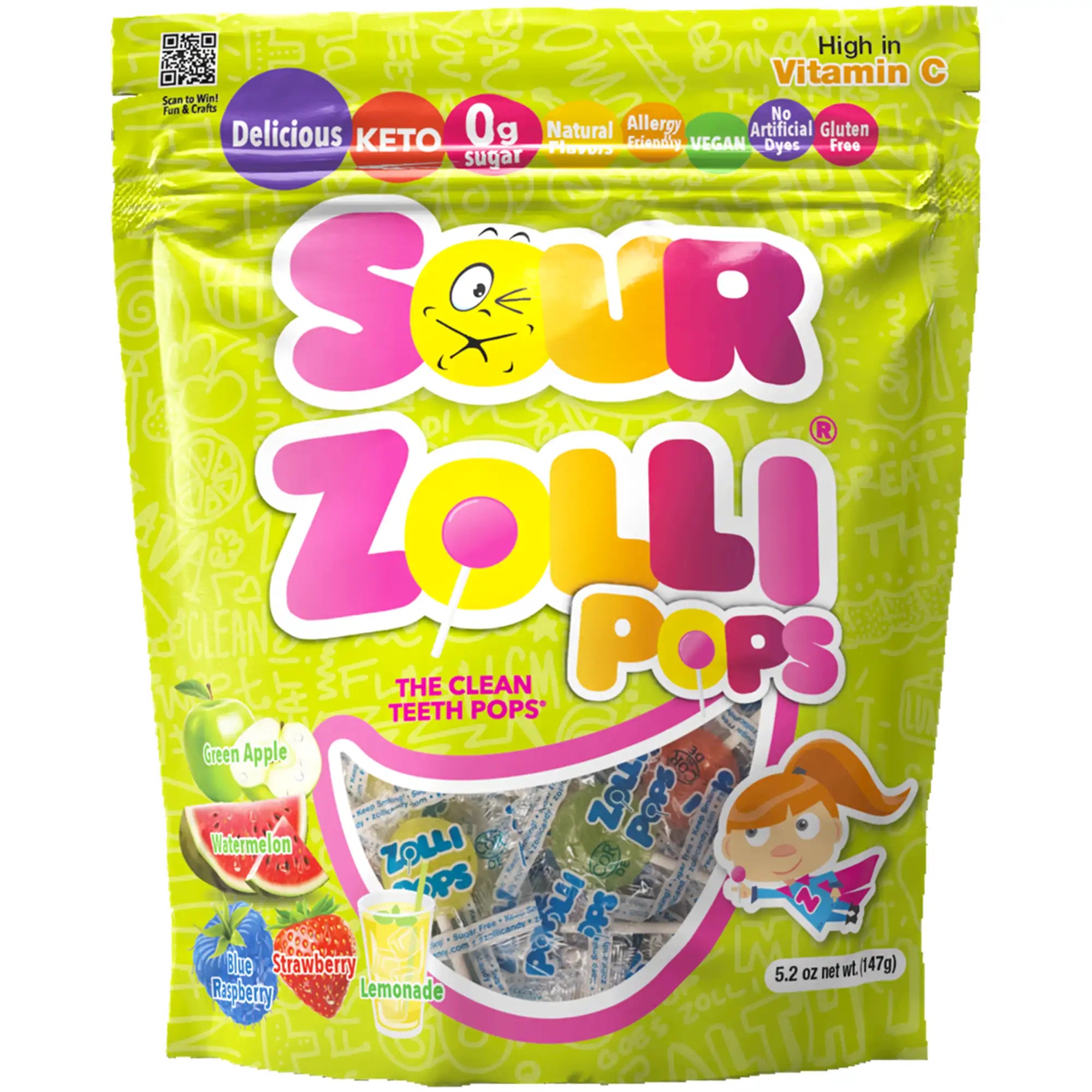 Sour Zollipops bag front.