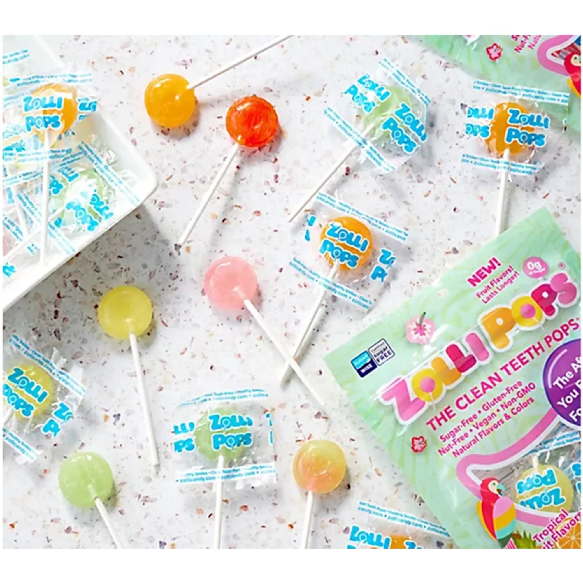 Zollipops Sugar Free Lollipops Tropical Flavors 1-lb Tub – Zollicandy Zollipops Sugar Free Lollipops Tropical Flavors 1-lb Tub – Zollicandy