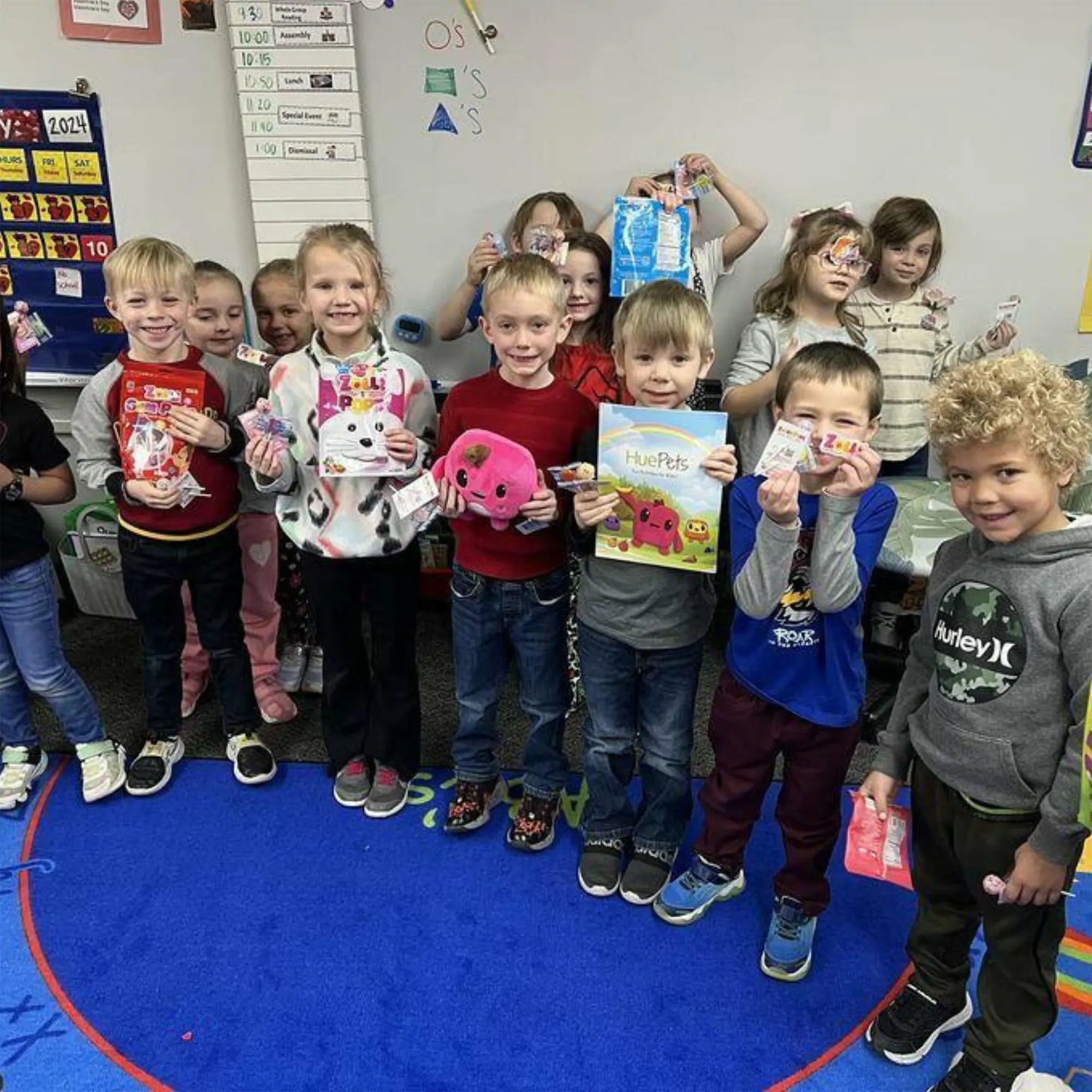 Zolli candy in classroom of children.