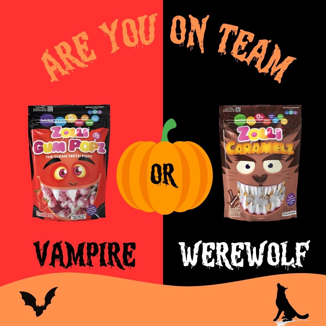 Zolli Team Vampire Gum Pops vs. team werewolf caramels