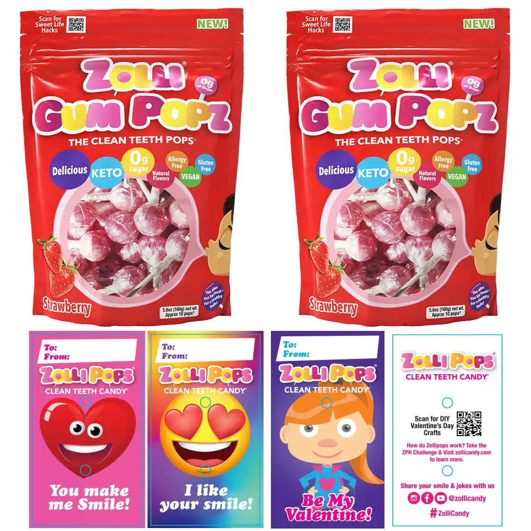Zolli gum pops with zolligram valentines