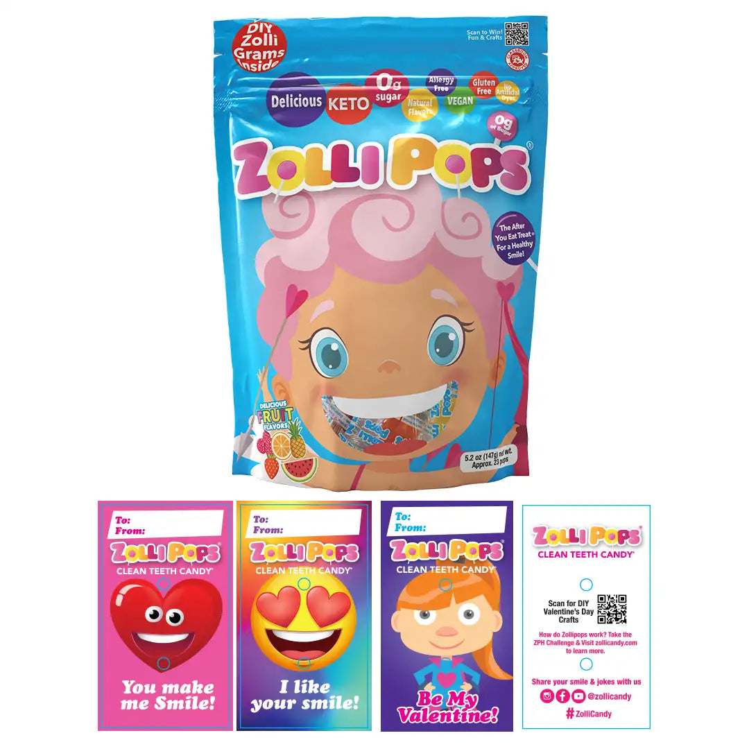 Bag of zollipops and zolligram valentines