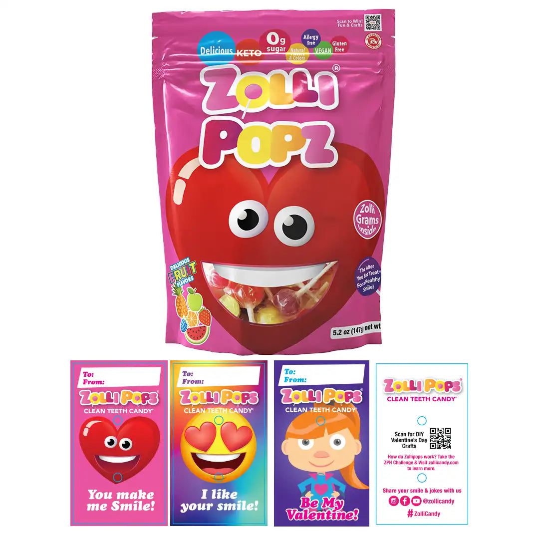 Bag of zollipops and zolligram valentine