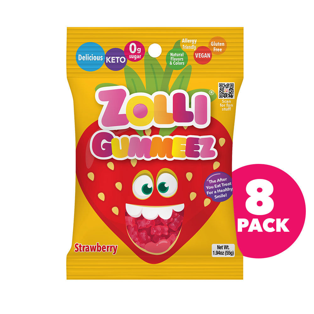 Zolli Gummeez Strawberry 1.94oz Bag Gummy Bears - 8 pack-Zollicandy