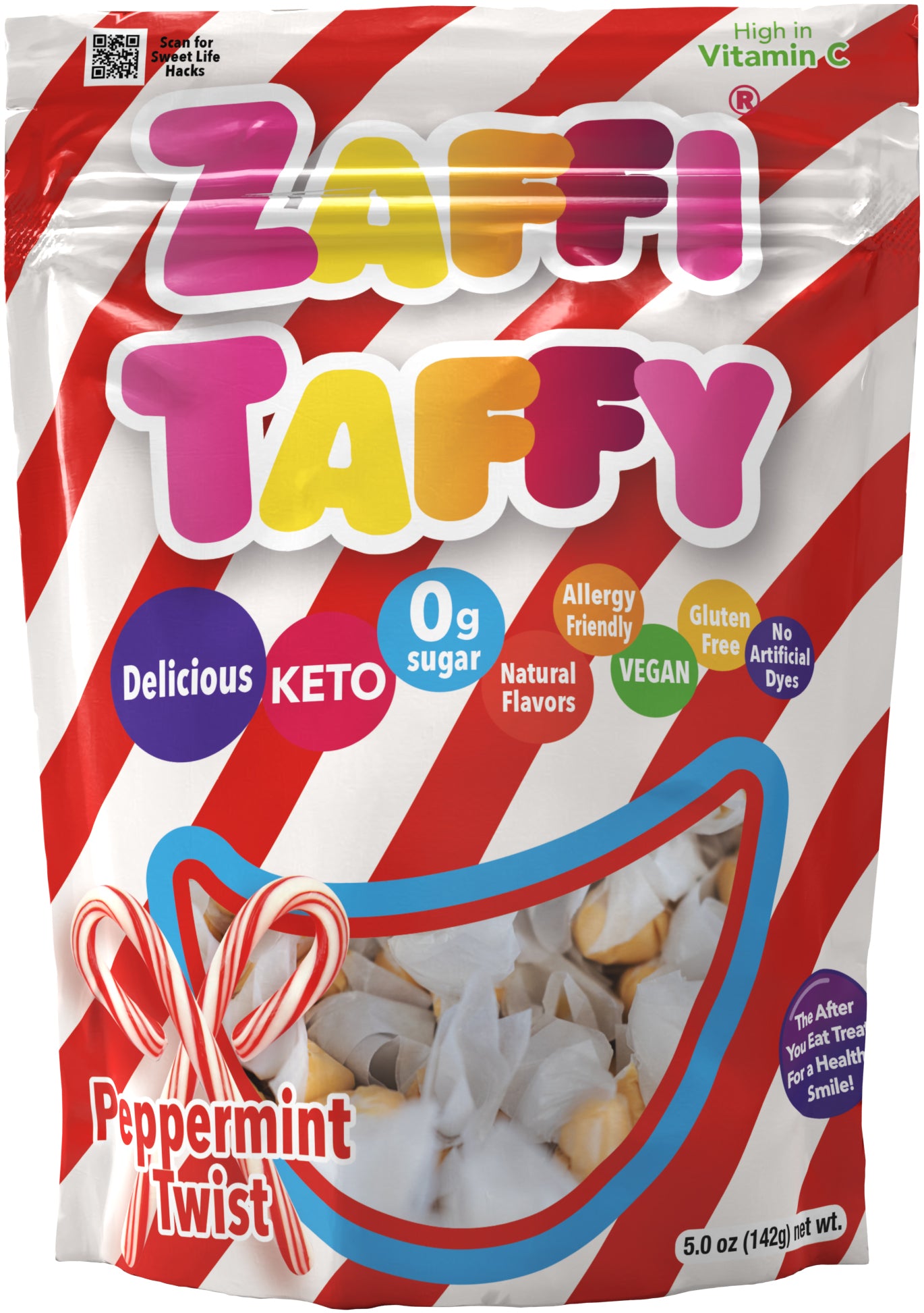 Zolli Zaffi Taffy Peppermint Twist Bag Front