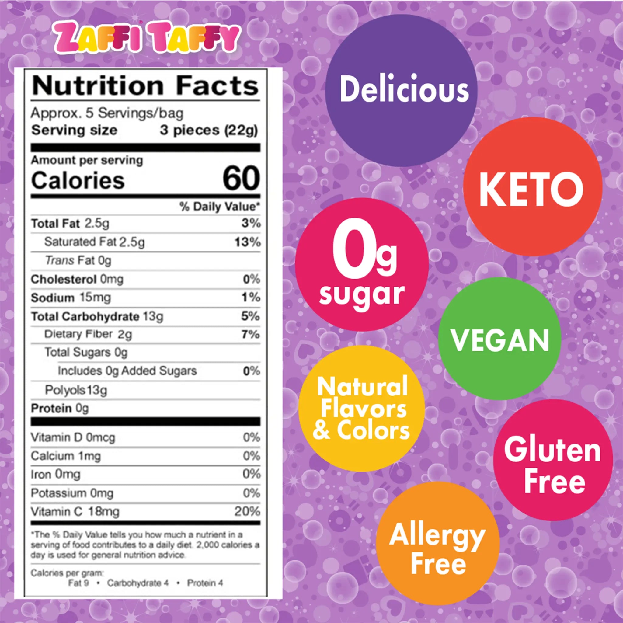 Zaffi taffy nutrition facts