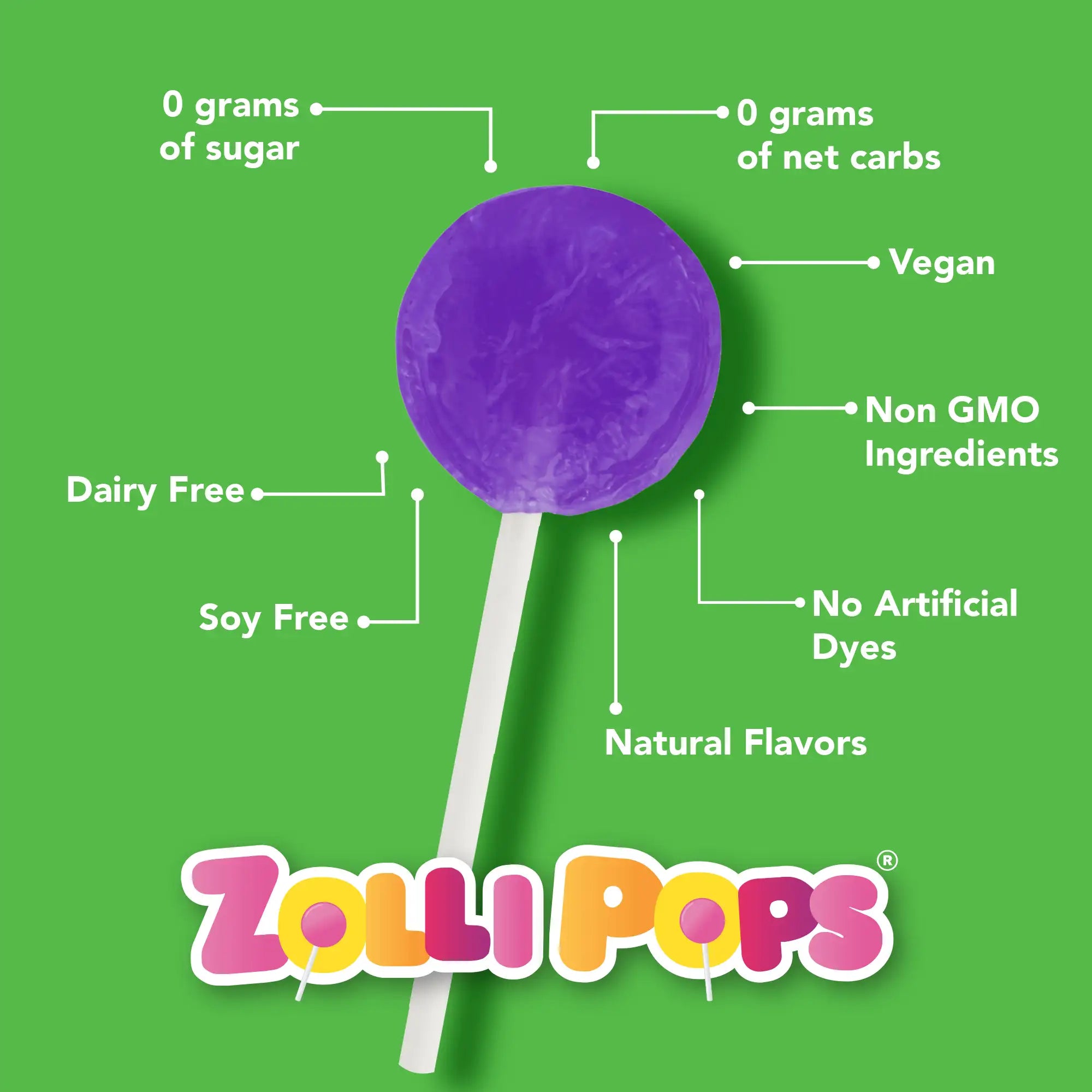 Zollipops Sugar Free Vitamin C Lollipops 8oz Resealable Pouch Zollipops Sugar Free Vitamin C Lollipops 8oz Resealable Pouch