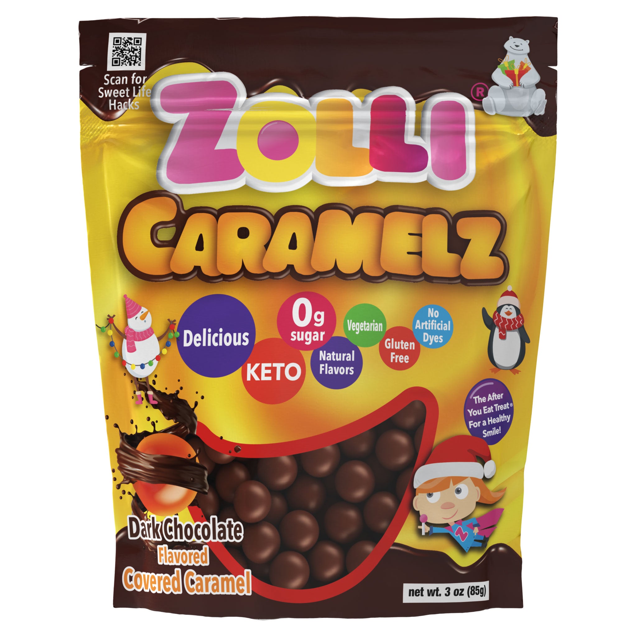 Holiday Zolli Dark Chocolate Caramelz 3oz Bag-Zollicandy