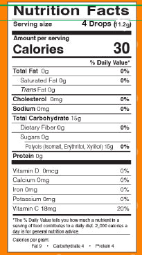 Zolli Vitamin C Drops nutrition facts
