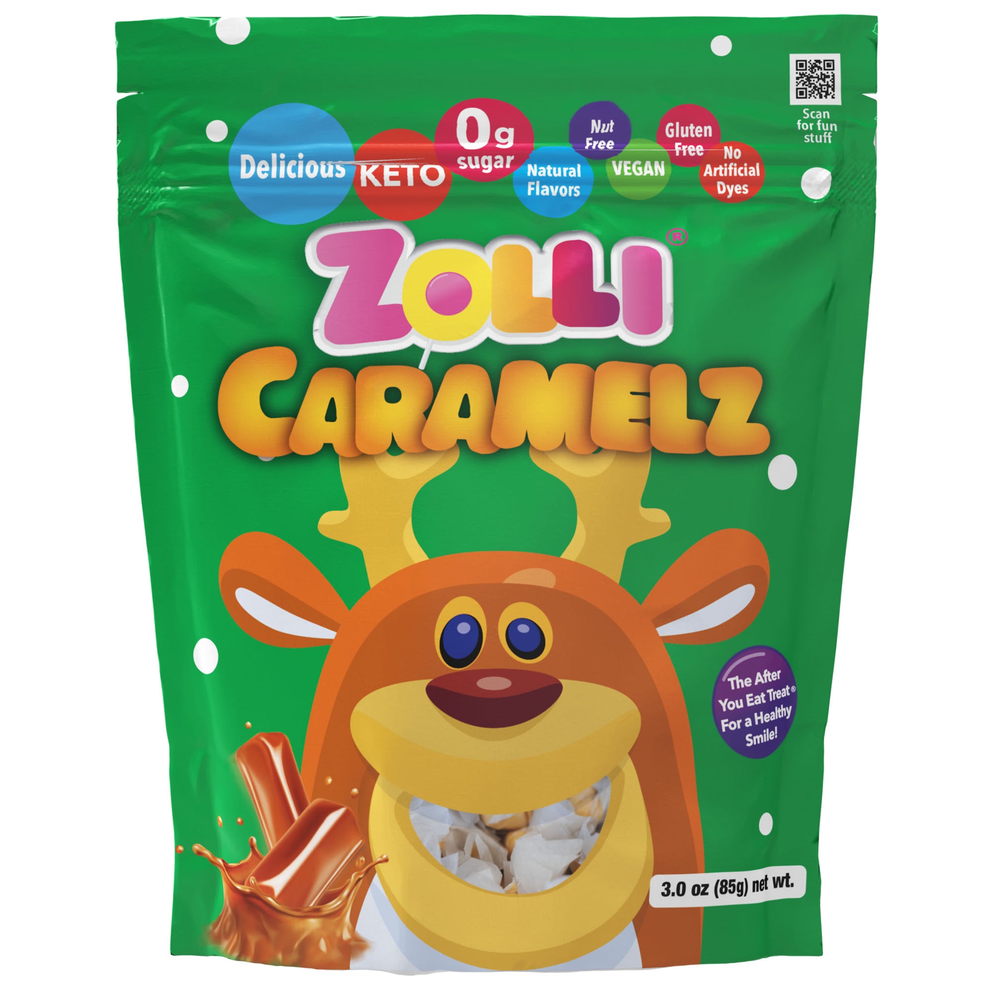 Holiday Zolli Caramels 3.0oz pouch.