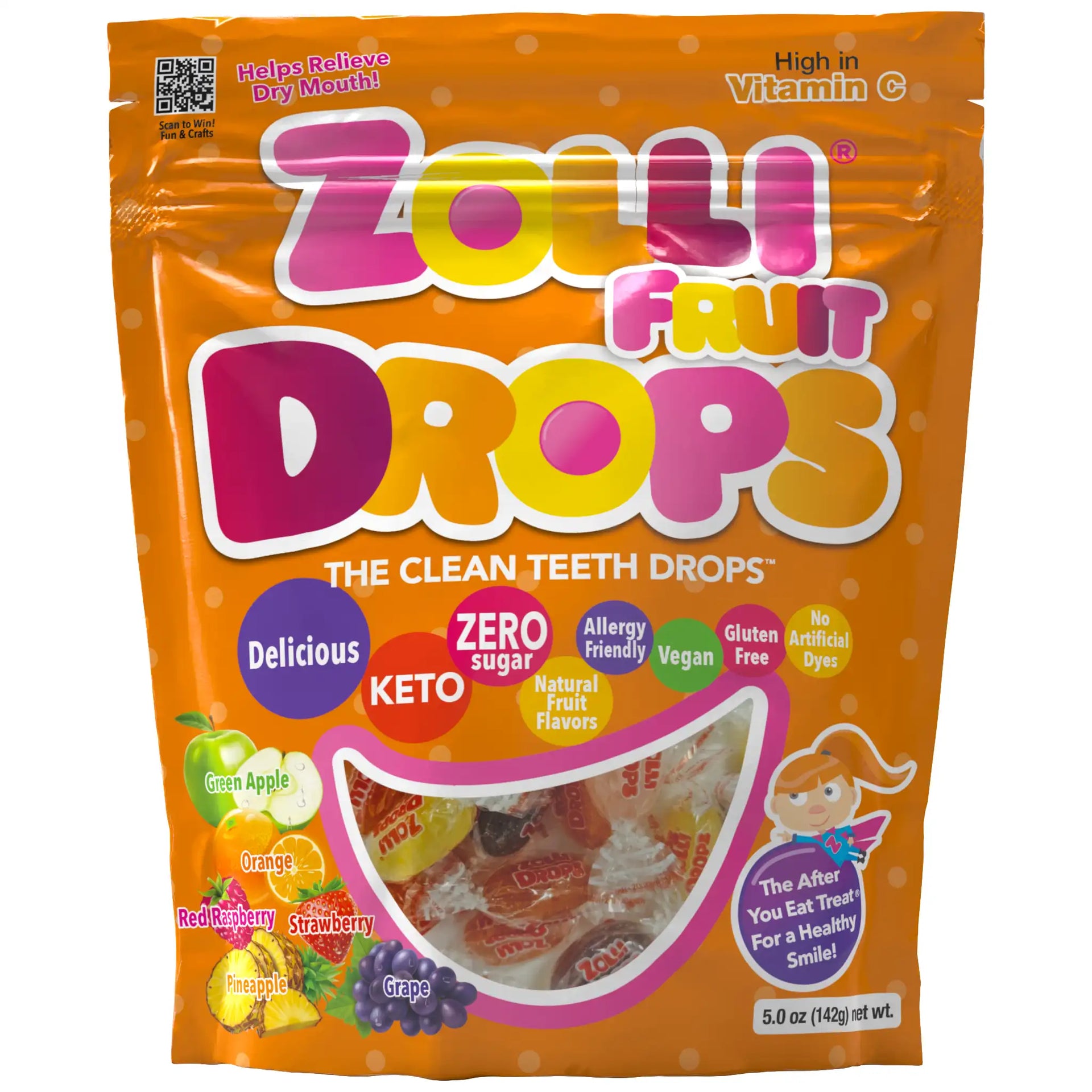 Zolli® Sugar Free Assorted Fruit Drops High in Vitamin C 5oz