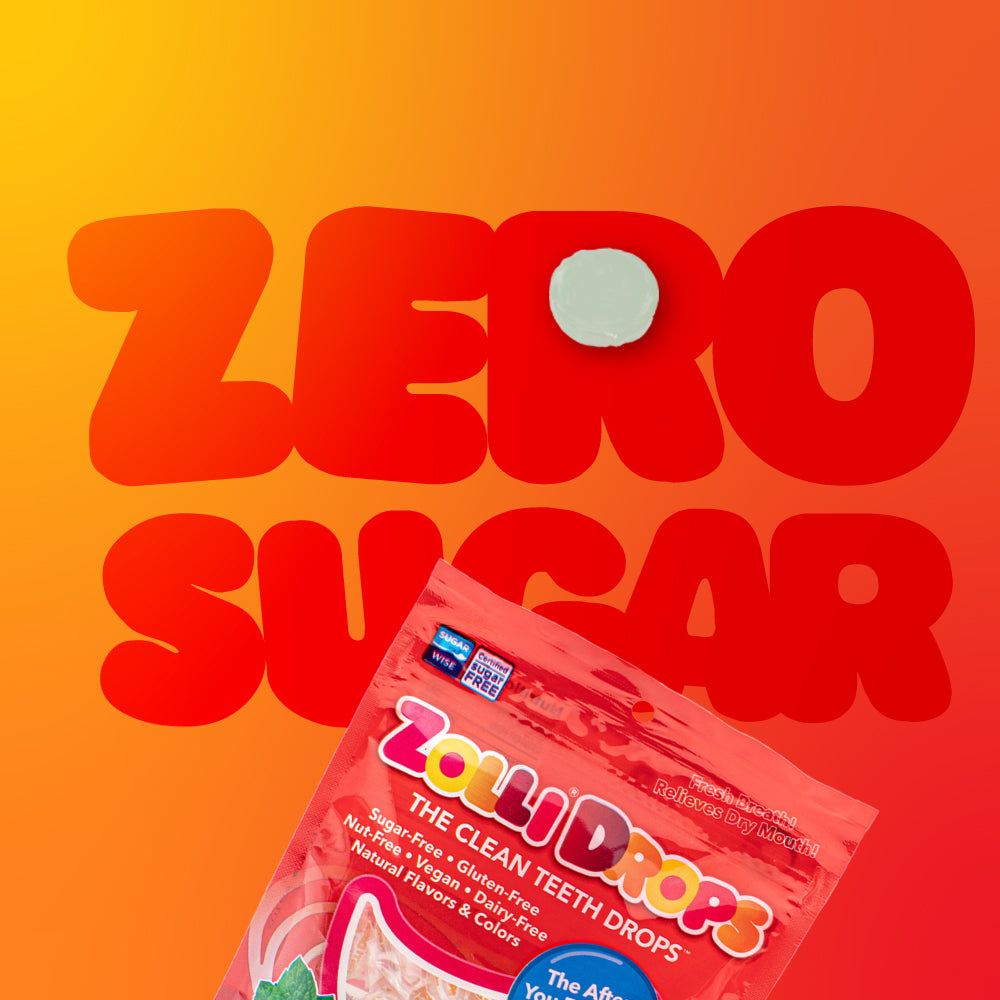 Zolli Drops Peppermint Flavored Clean Teeth Hard Candy has Zero Sugar