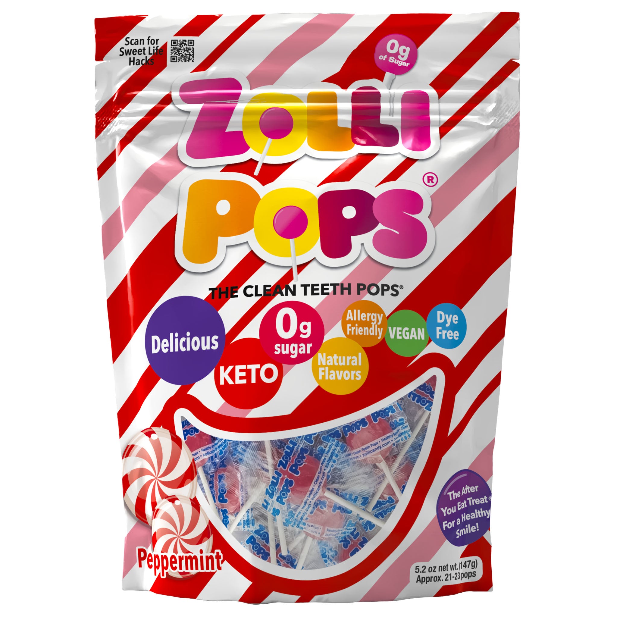 Zollipops Sugar Free Peppermint Lollipops