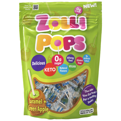 Zollipops Caramel and Green Apple Clean Teeth Lollipop