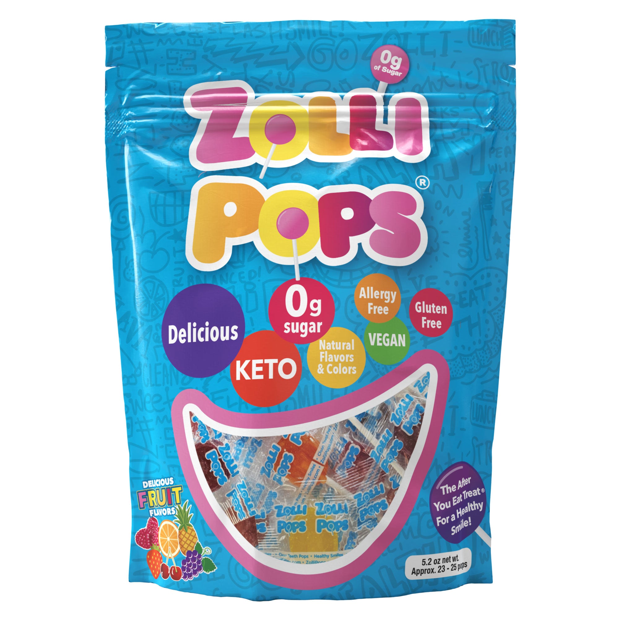 Zollipops the original Clean Teeth Lollipop in assorted fruit flavors