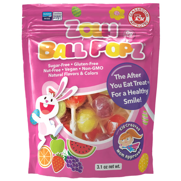 Zolli Ball Popz Easter Sugar Free Lollipops Assorted Fruit 3.1oz