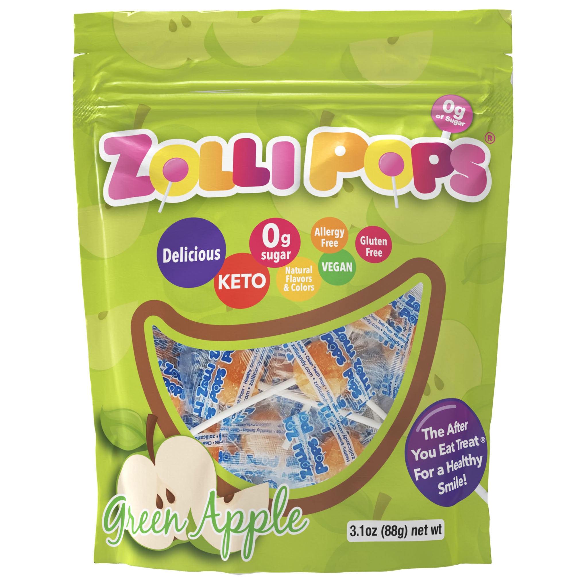 Sugar Free Green Apple Lollipops 3.1 oz.
