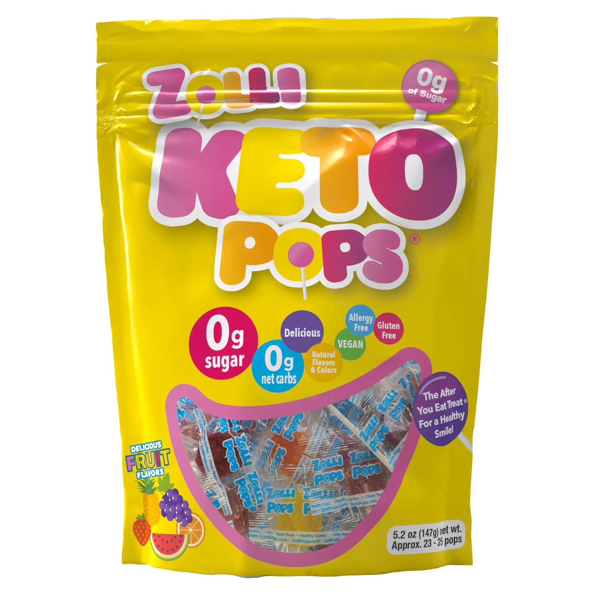 Zolli® KETO Pops Sugar Free Assorted Pouch (2 Sizes) – Zollicandy