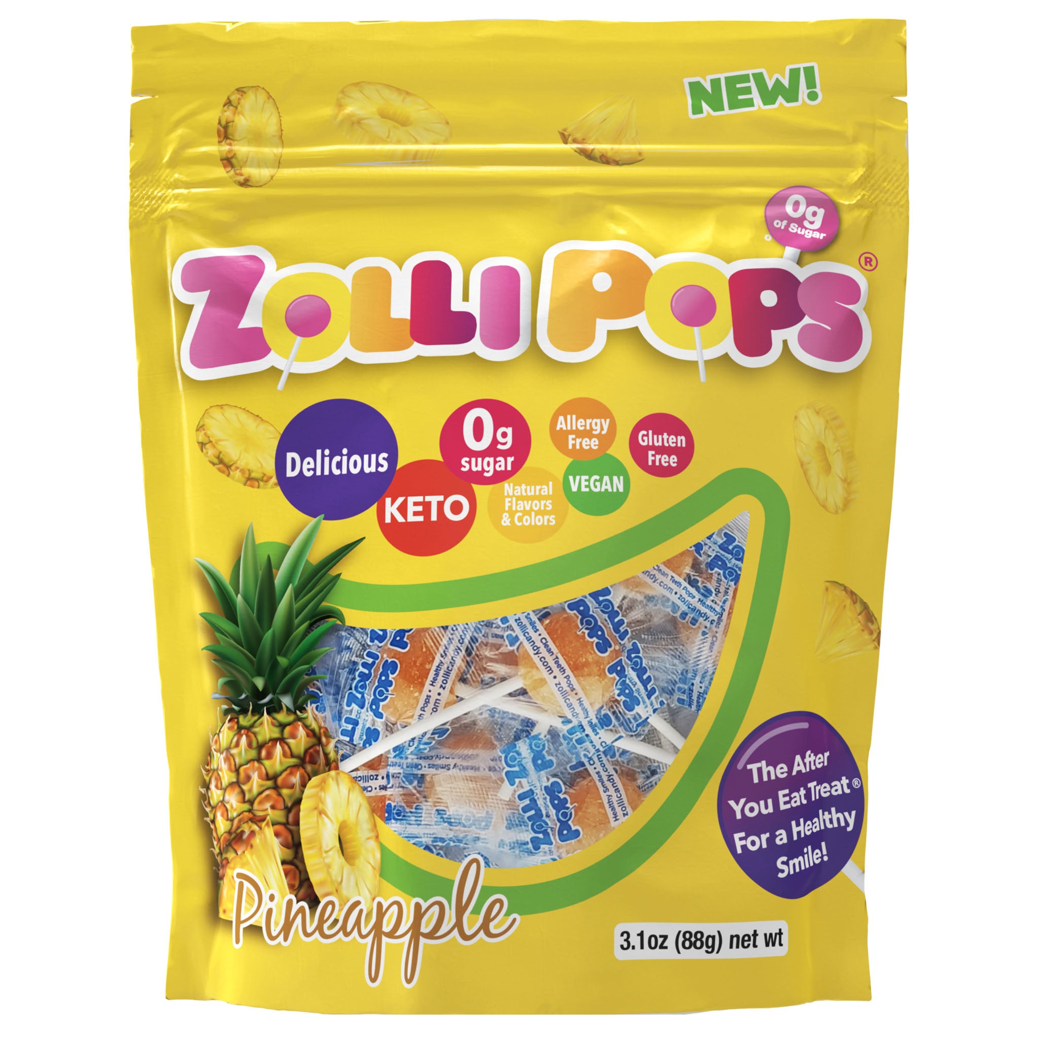 Sugar Free Pineapple Lollipops 3.1 oz.