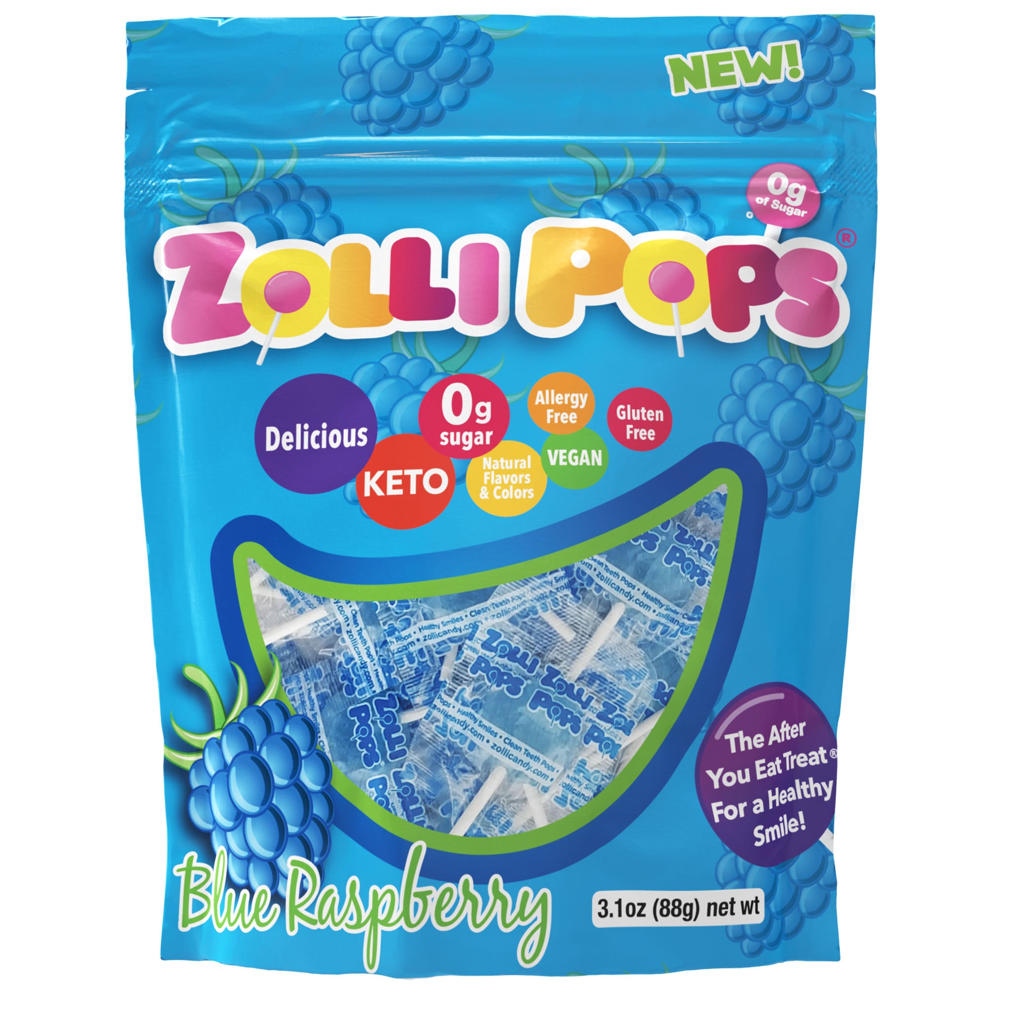 Sugar Free Blue Raspberry Lollipops