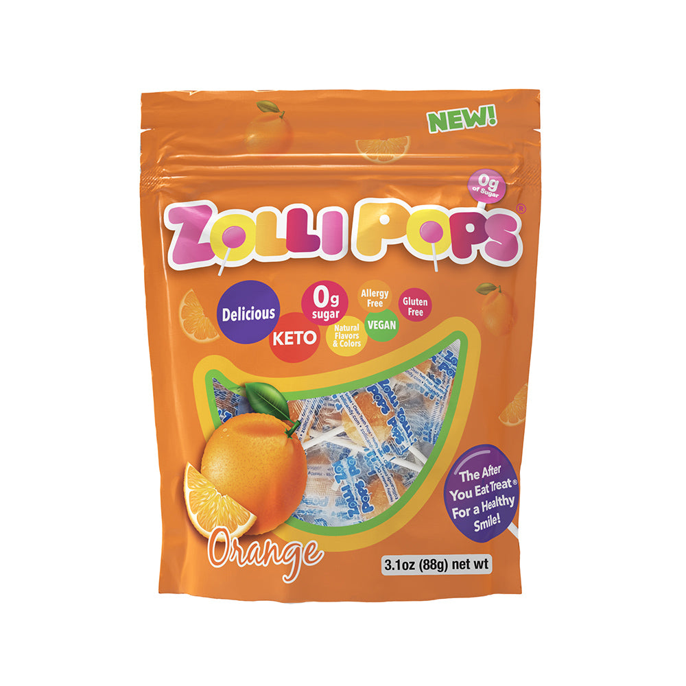 Zollipops® Orange Flavor 3.1oz Bag