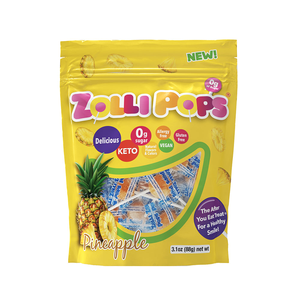 Zollipops® Pineapple Flavor 3.1oz Bag