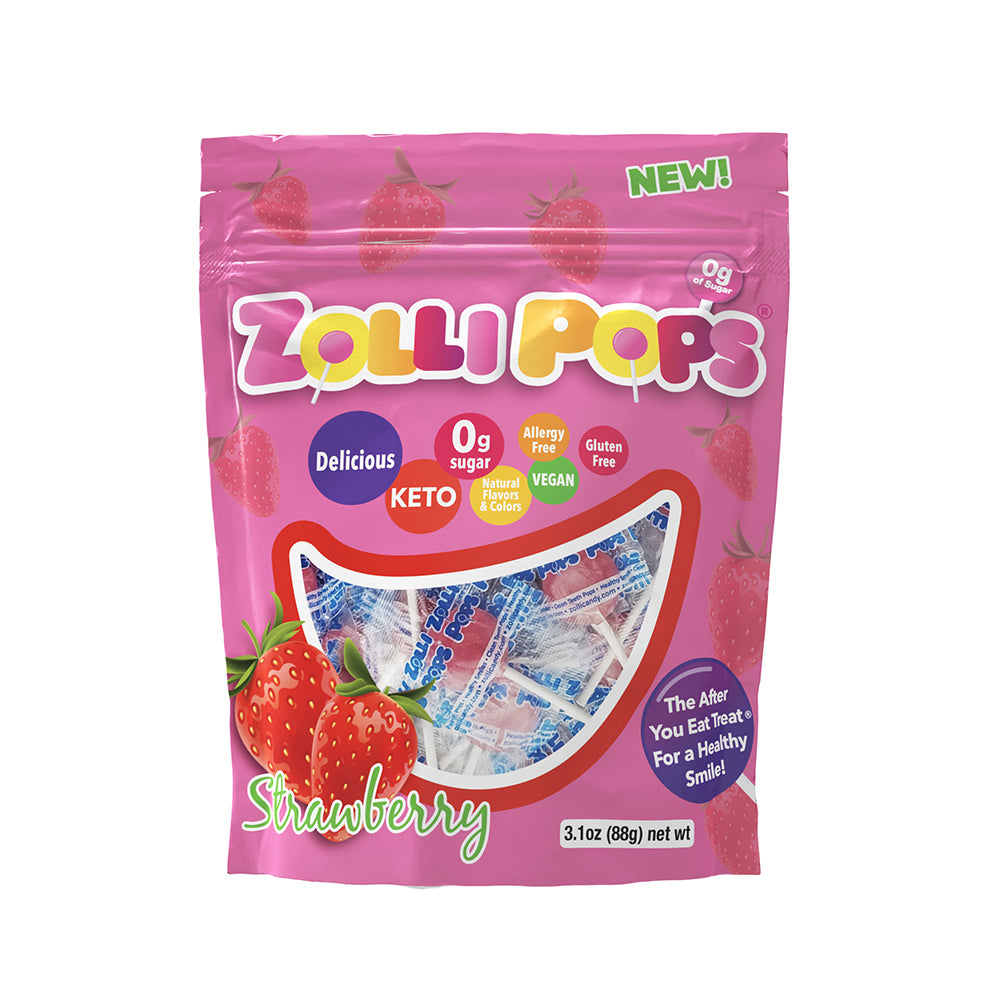 Zollipops® Strawberry Flavor 3.1oz Bag