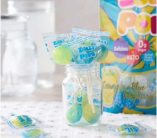 Zollipops Lemonade & Blue Raspberry Swirl Clean Teeth Lollipops