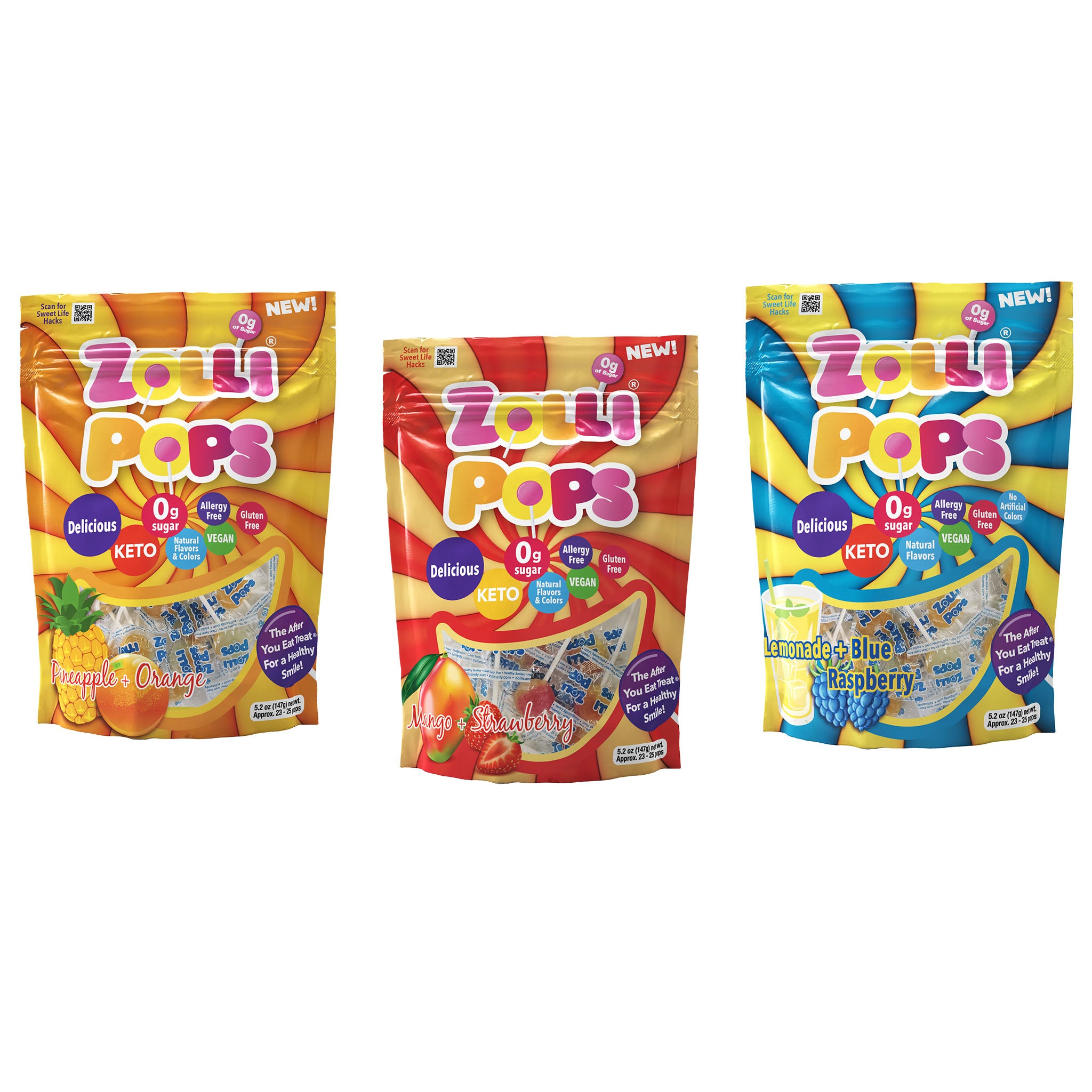 Zolli Sugar-Free Fruit-Swirl Zollipops Combo 2-Zollicandy