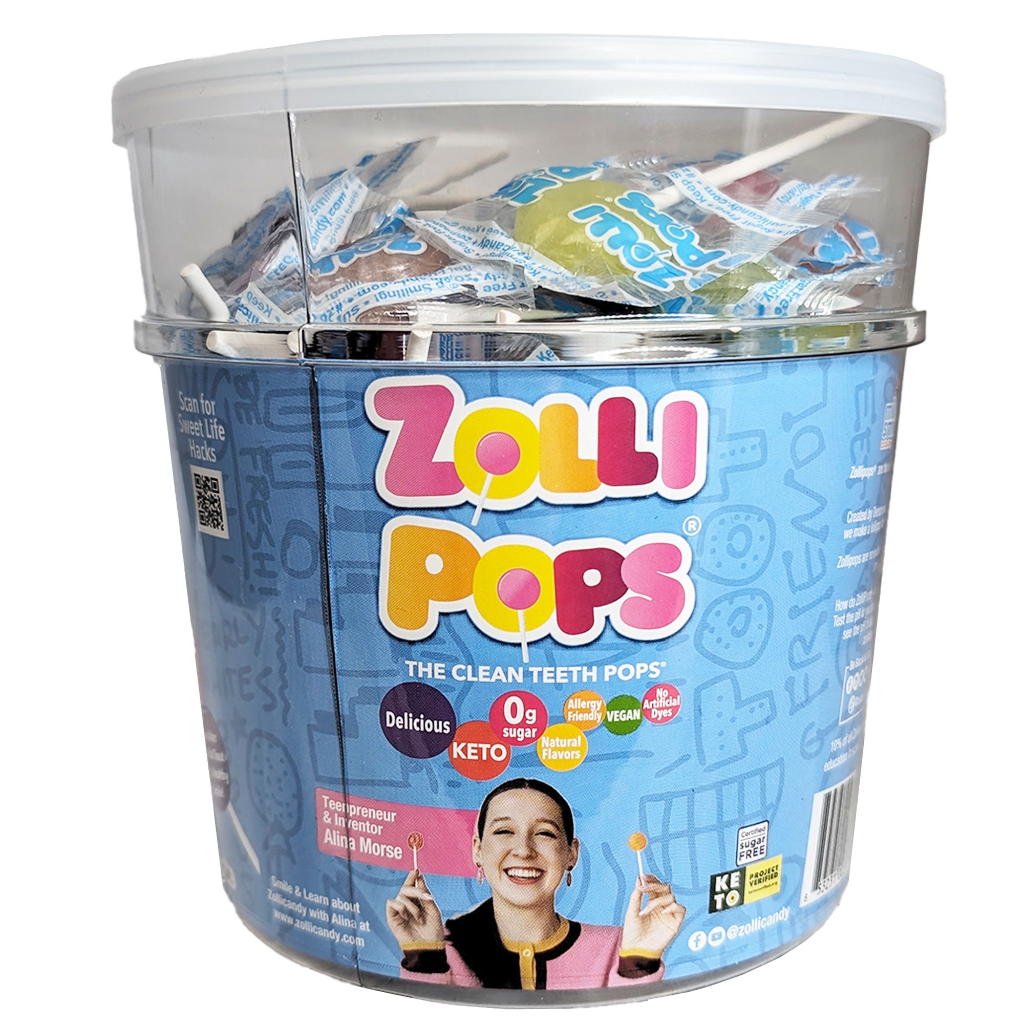 Zollipops Original "Clean Teeth Candy". 1 LB Tub.