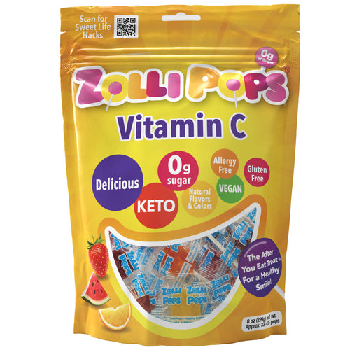 Zollipops Vitamin C Lollipops in Assorted Natural Fruit Flavors