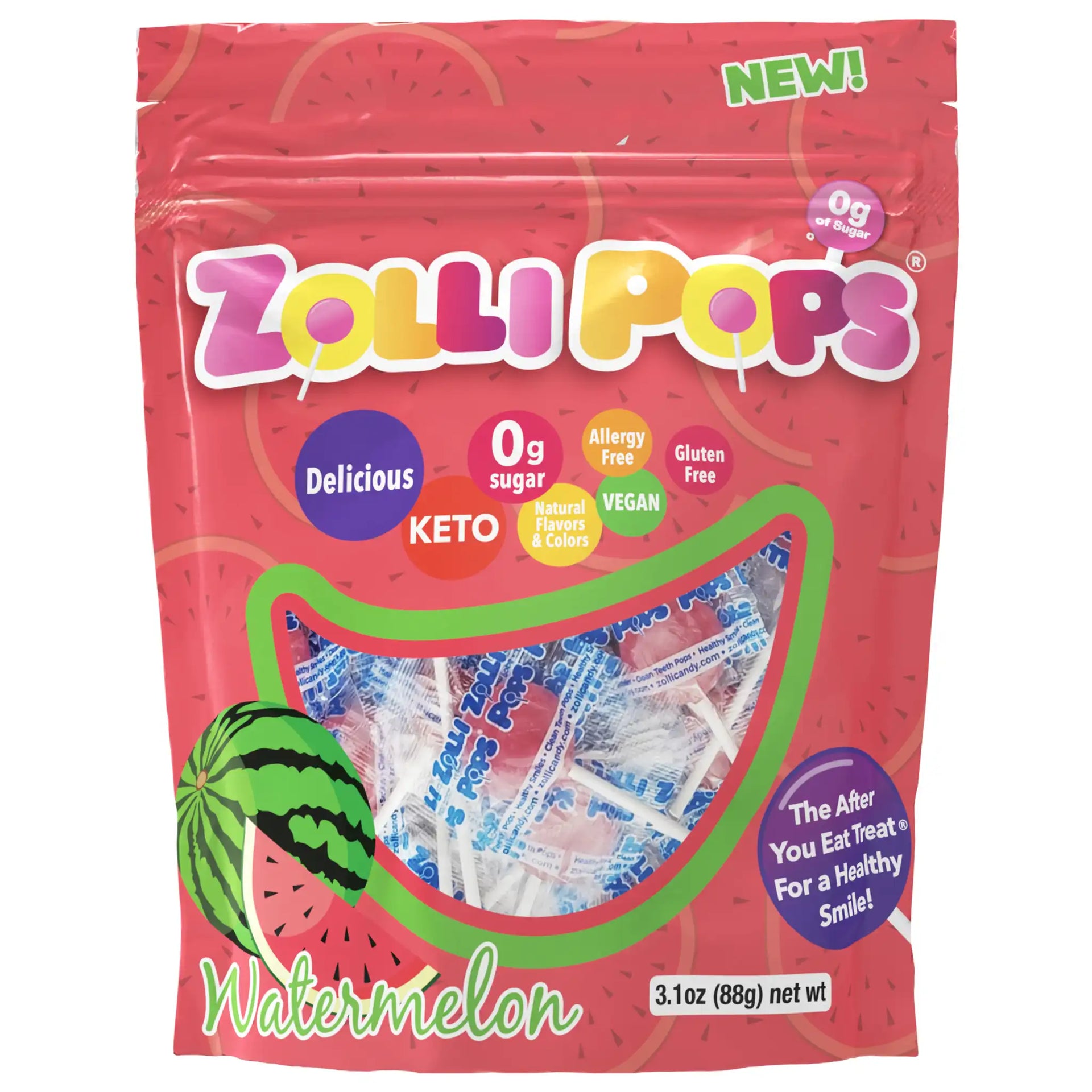 SugarOnTopページ Zollipops® Sugar Free Lollipops Watermelon 3.1oz – Zollicandy