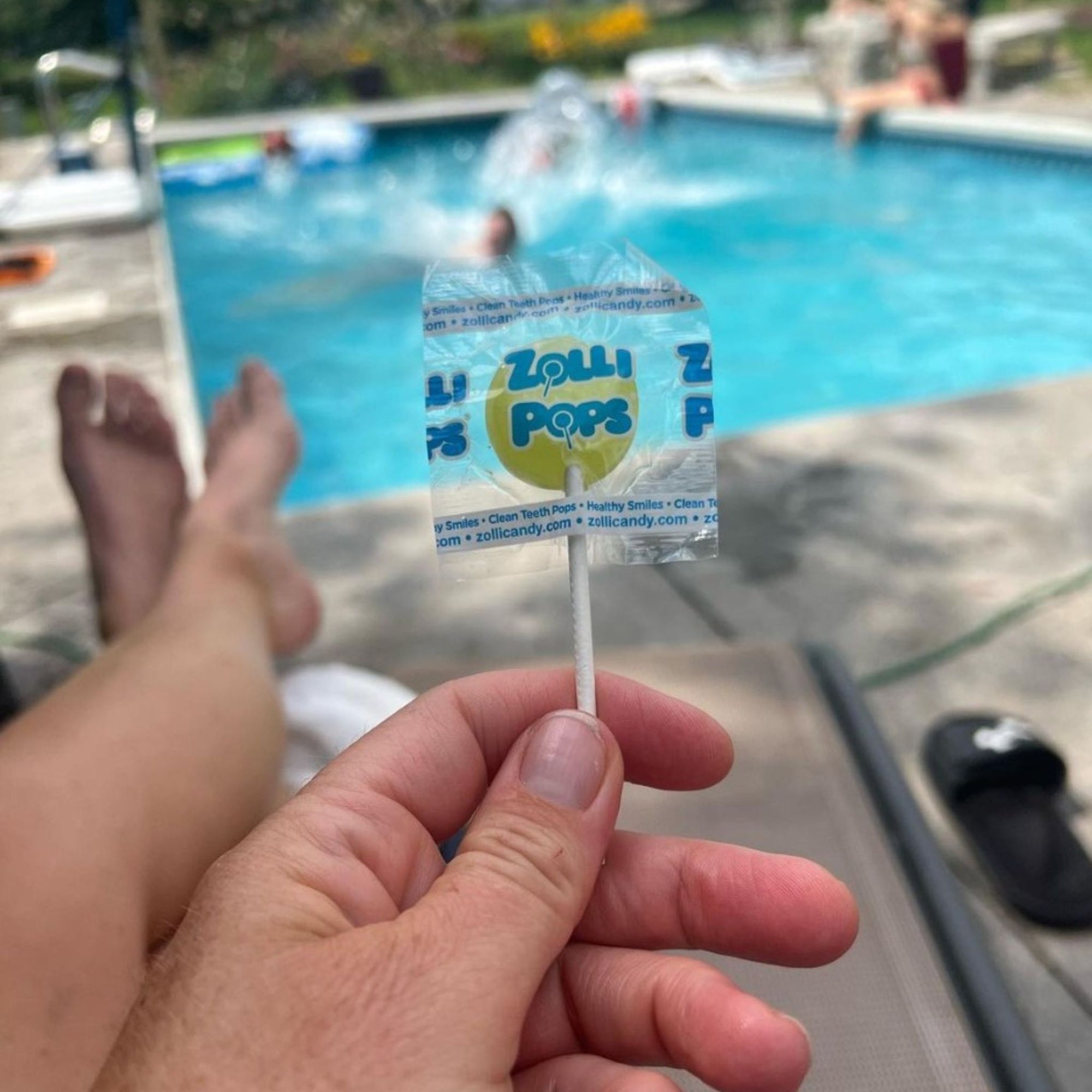 Zollipops and a swimming pool.